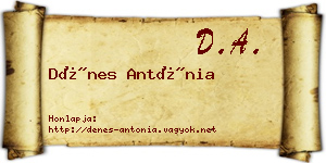 Dénes Antónia névjegykártya